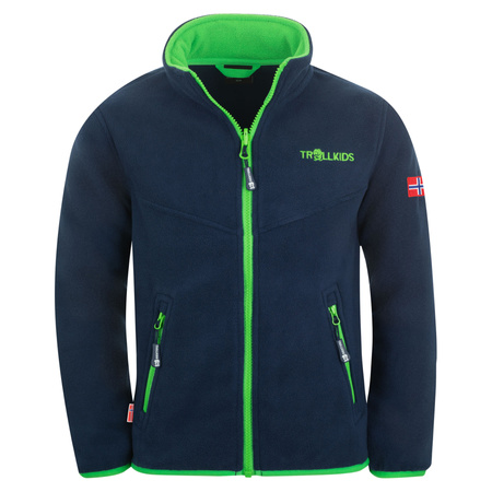 Bluza polarowa dziecięca TrollKids Kids Oppdal Jacket XT rozpinana granatowa (414-100)