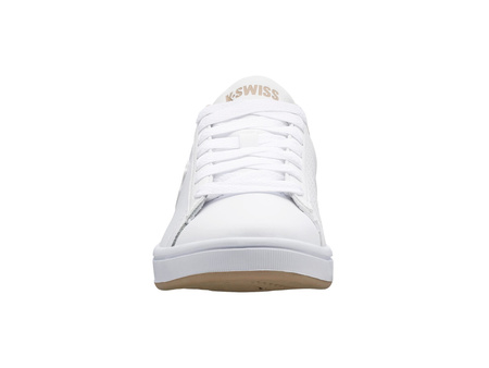 Buty sportowe białe damskie K-Swiss COURT SHIELD tenisówki z naturalnej skóry (96599-997-M)