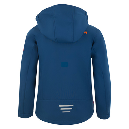 Kurtka softshellowa dziecięca TrollKids Kids Trollfjord Jacket mystic blue/orange oddychająca niebieska (161-142)