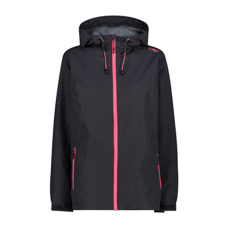 Wyprzedaż - Kurtka z kapturem przeciwdeszczowa damska CMP Woman Jacket Fix Hood czarna (39X6636-01UE)