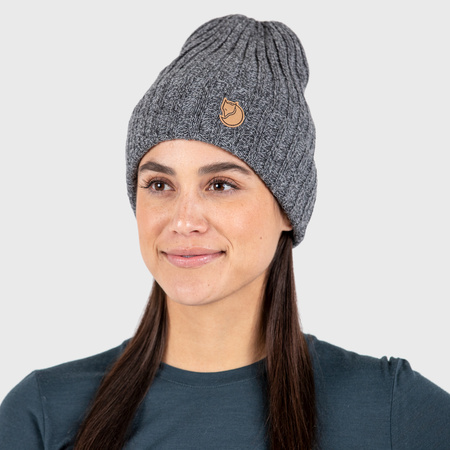 Czapka na zimę damska/męska Fjällräven Byron Hat Dark Grey-Grey wełniana szara (F77388-030-020)