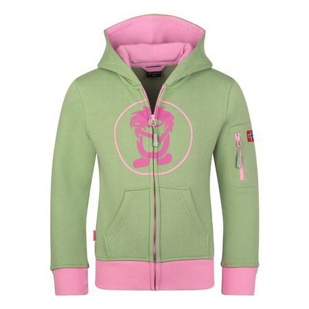 Kurtka dresowa z kapturem dziecięca dla chłopca/dziewczynki Trollkids Kids Sortland Jacket pistachio green/mallow pink (139-353)