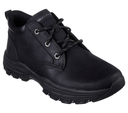 Wyprzedaż - Buty skórzane wysokie męskie Skechers Knowlson Ramhurst półbuty jesienne czarne (204921-BLK)
