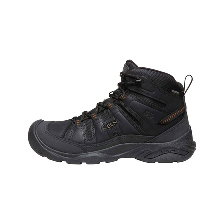 Buty Trekkingowe męskie KEEN CIRCADIA MID WP BLACK/CURRY wodoodporne skóra naturalna (KE-1027841)