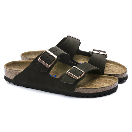 Klapki Birkenstock Arizona Soft Footbed Suede Leather Mocha narrow wąskie męskie/damskie (0951313)