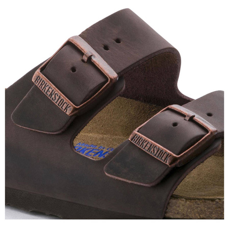 Klapki Birkenstock Arizona Soft Footbed Oiled Leather Habana regular szerokie męskie/damskie (452761)