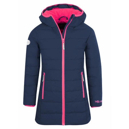 Kurtka zimowa dziewczęca Trollkids Girls Stavanger Coat navy/pink wysoka izolacja termiczna granatowa (219-114)