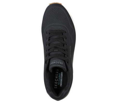 Wyprzedaż - Buty sportowe męskie czarne Skechers Uno Stand On Air sneakersy treningowe czarne (52458-BLK)
