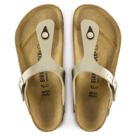 Japonki damskie złote Birkenstock Gizeh Birko-Flor Regular szerokie (1016108)