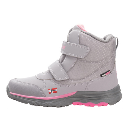 Buty zimowe dziecięce Trollkids Kids Hafjell Winter Boots śniegowce na rzepy szare (264-621)