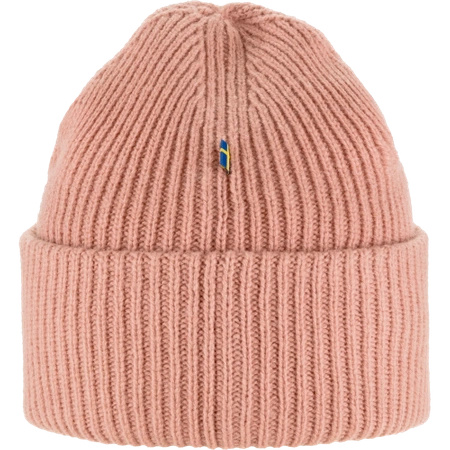 Czapka beanie damska/męska Fjällräven 1960 Logo Hat Dusty Rose wełniana zimowa różowa (F78142-300)