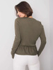 RUE PARIS Khaki sweter z dekoltem V (259-BZ-22513.73)