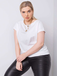 Biały t-shirt plus size z bawełny (RV-BZ-6327.67)