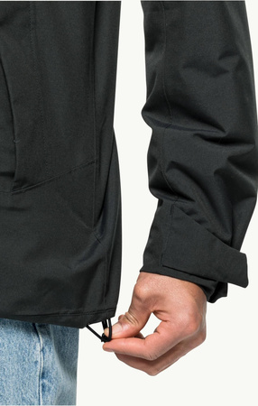 Wyprzedaż - Męska kurtka zimowa Jack Wolfskin TEMPELHOF JKT M black wiatroszczelna (1115491_6000)