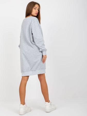 Szara długa bluza bez kaptura oversize  (VI-BL-095.71P)