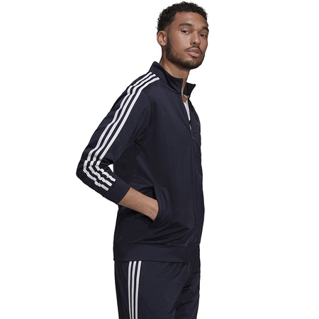 Bluza męska adidas Primegreen Essentials Warm-Up 3-Stripes granatowa (H46100)