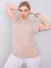 Beżowy t-shirt plus size z bawełny (RV-BZ-6327.67)