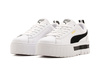 Wyprzedaż - Sneakersy damskie Puma Mayze Lth skórzane sportowe białe z wysoką platformą (381983-01)