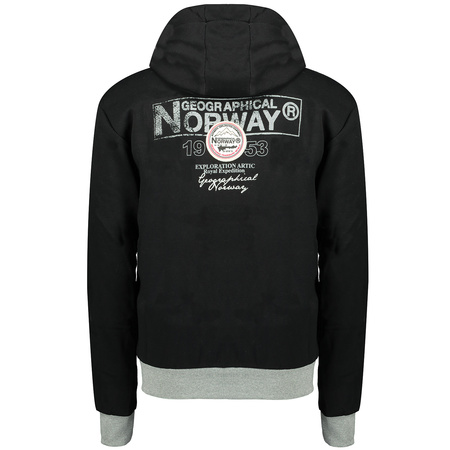 Bluza rozpinana męska Geographical Norway Flyer Men 317 z kapturem czarna (WU6384H-GN-BLACK)