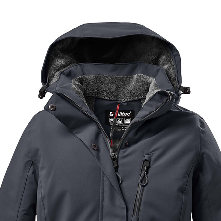 Kurtka zimowa z kapturem damska Killtec KOW 140 trekkingowa parka outdoorowa granatowa (37411/814)