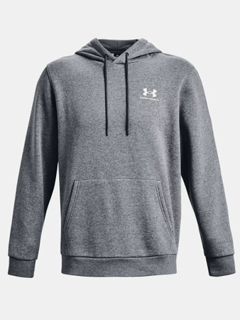 Bluza z kapturem męska UNDER ARMOUR Essential Fleece bawełniana z kieszenią szara (1373880-012)