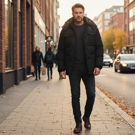 Kurtka męska Geographical Norway BAREDA DB BLACK MEN 096 BLACK (WY3882H/GN-NOIR)