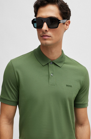 Koszulka Polo męska BOSS Pallas Open Green regular fit zielona (50468301-381)