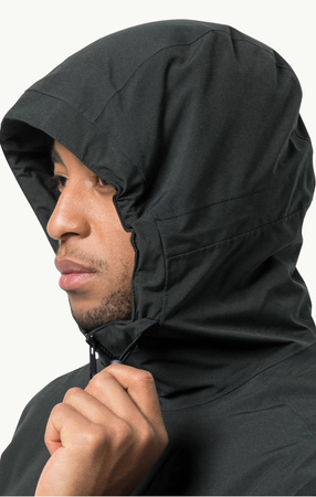 Wyprzedaż - Męska kurtka zimowa Jack Wolfskin TEMPELHOF JKT M black wiatroszczelna (1115491_6000)
