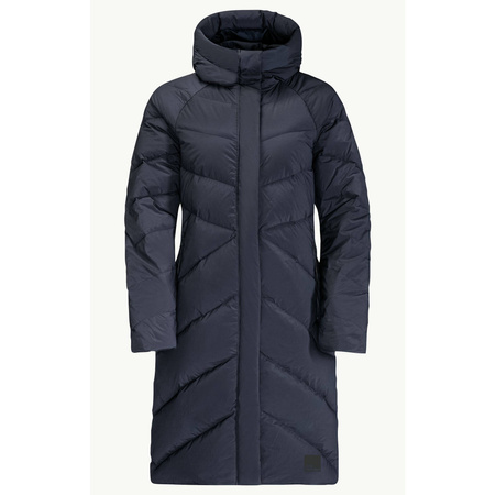 Wyprzedaż - Kurtka zimowa damska Jack Wolfskin MARIENPLATZ COAT W night blue Down Insulated granatowa  (1206971_1010)