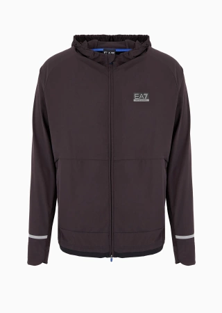 Bluza z kapturem sportowa męska EA7 Emporio Armani kurtka czarna (6DPM57-PNDDZ-1771)