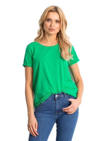 Bawełniany t-shirt damski basic zielony (RV-TS-4838.16P)