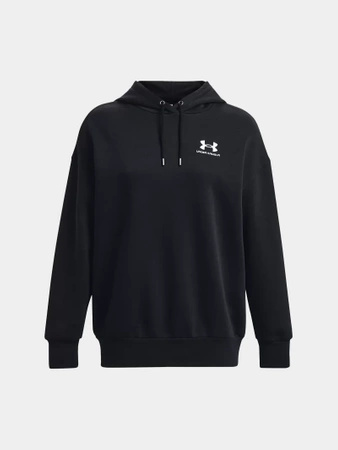 Bluza z kapturem damska UNDER ARMOUR Essential Fleece Oversized czarna (1379495-001)