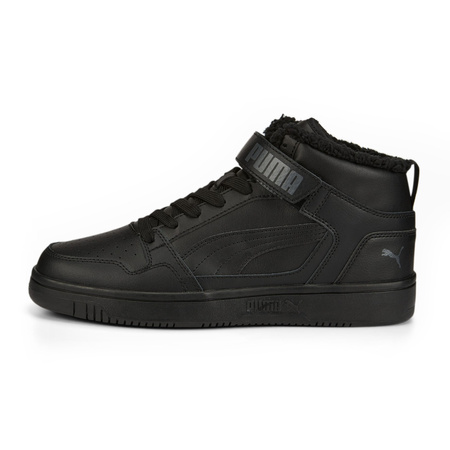 Buty zimowe ocieplane męskie Puma Rebound Mid Strap WTR Black Winter czarne (386376-01)