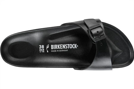 Klapki damskie czarne Birkenstock Madrid Essentials Black EVA gumowe narrow wąskie (128163)