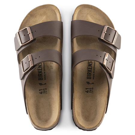 Klapki damskie Birkenstock Arizona Birko-Flor Dark Brown narrow wąskie brązowe (0051703)