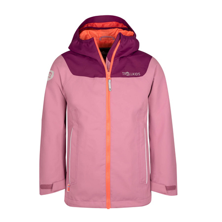 Kurtka przeciwdeszczowa dziecięca dla dziewczynki Trollkids Girls Bergen Jacket orchid/mulberry/peach (611-227)