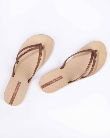 Wyprzedaż - Klapki plażowe damskie Ipanema Bossa Fem na lato beżowe (82067-21975)