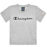 Szary T-shirt chłopięcy Champion Legacy z okrągłym dekoltem (305908EM021)
