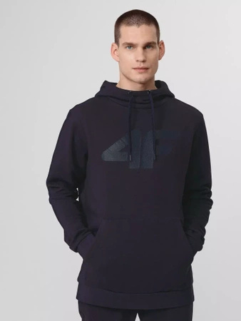 Bluza sportowa z kapturem męska 4F navy blue nierozpinana z kieszenią kangurka granatowa (H4Z22-BLM352-30S)