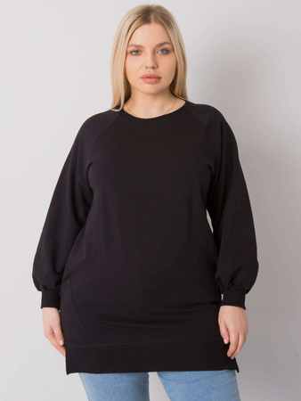 Czarna bawełniana bluza damska plus size (RV-BZ-7227.95)