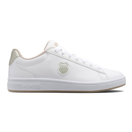 Buty sportowe białe damskie K-Swiss COURT SHIELD tenisówki z naturalnej skóry (96599-997-M)