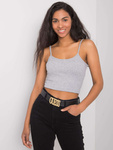 RUE PARIS Szary melanżowy crop top (RV-TP-6626.88)