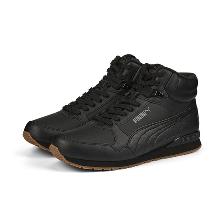 Sneakersy męskie za kostkę Puma ST RUNNER V3 MID L na zimne dni skóra naturalna czarne (387638-06)