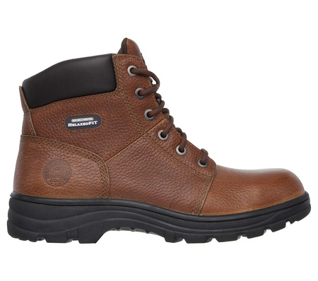 Wyprzedaż - Buty robocze męskie Skechers Workshire skórzane trapery uniwersalne brązowe (77009EC-BRN)