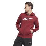 Bluza sportowa męska Reebok TE VECTOR FZ HOODIE dopasowana rozpinana z kapturem bordowa (HI0583)