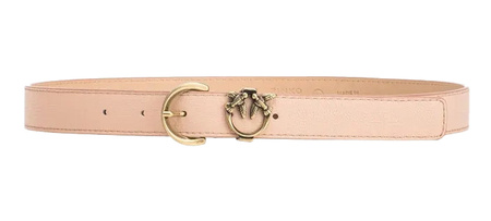 Wyprzedaż - Skórzany pasek z klamrą Pinko TAMBORIL H3 BELT 102820-A158 różowy (2.5 cm)