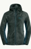 Wyprzedaż - Kurtka polarowa damska Jack Wolfskin Rotwand Hooded FZ W sportowa bluza z kapturem zielona (1710742_4167)