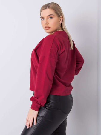 Bordowa gładka bluza plus size (RV-BL-6317.94)