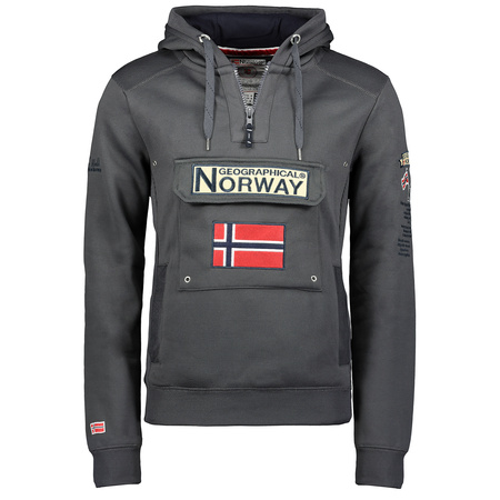 Bluza sportowa męska Geographical Norway Gymclass DB MEN 100 z kapturem szara (WU4190H-GN-DARKGREY)/WY10088H/GN