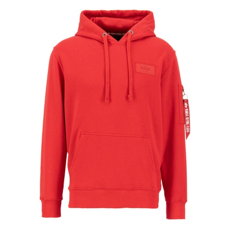 Bluza z kapturem męska Alpha Industries Back Print Hoody speed red kangurka z grafiką czerwona (178318-328)